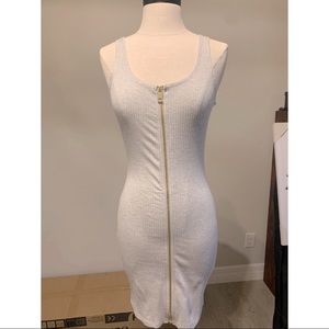 Bodycon zip up gray dress